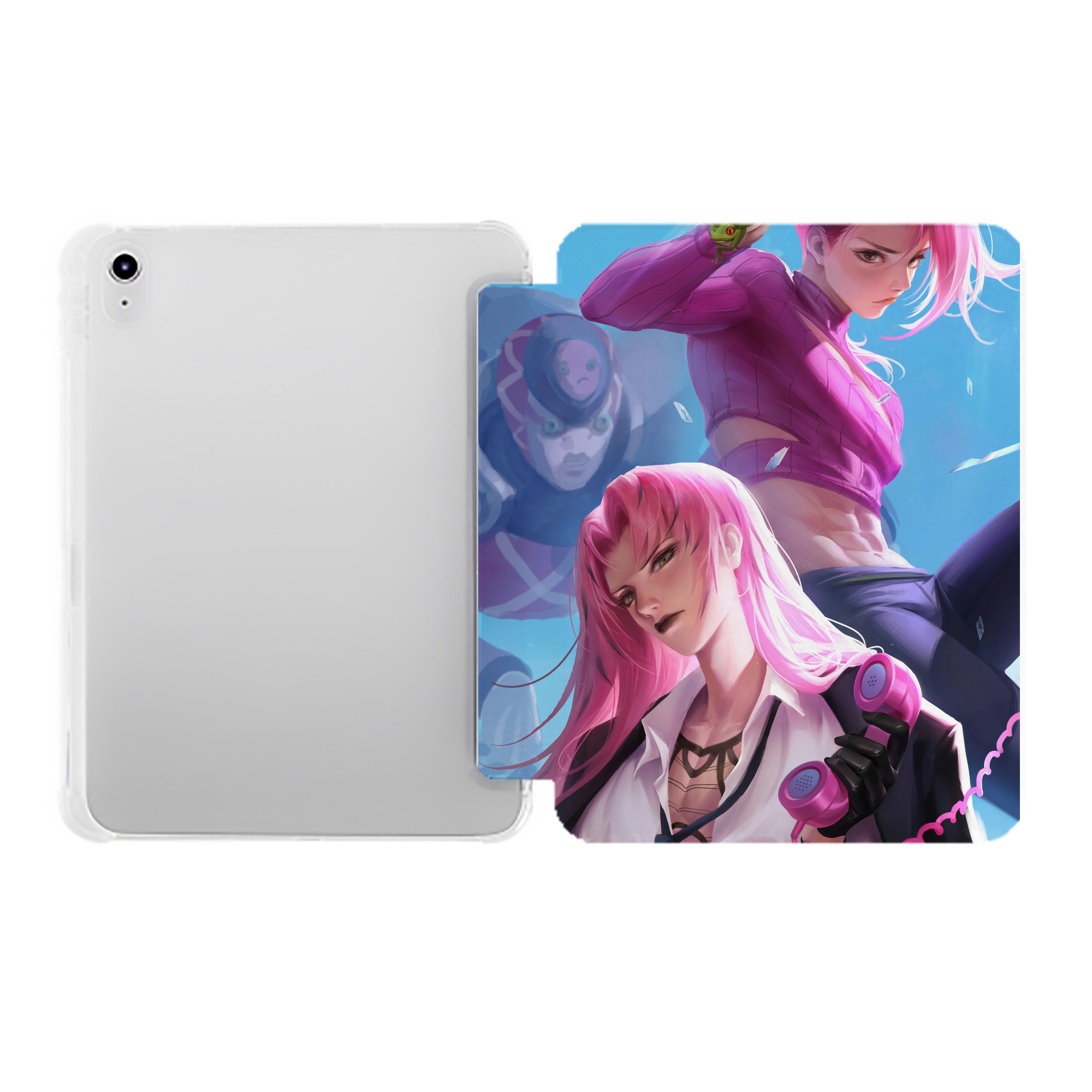 （画像用） ジョジョの奇妙な冒険 JoJo's Bizarre Adventure IPad ケース ペン収納付き 三つ折りスタンド PUレザー×シリコン 対応機種9.5/10.5/10.9インチ